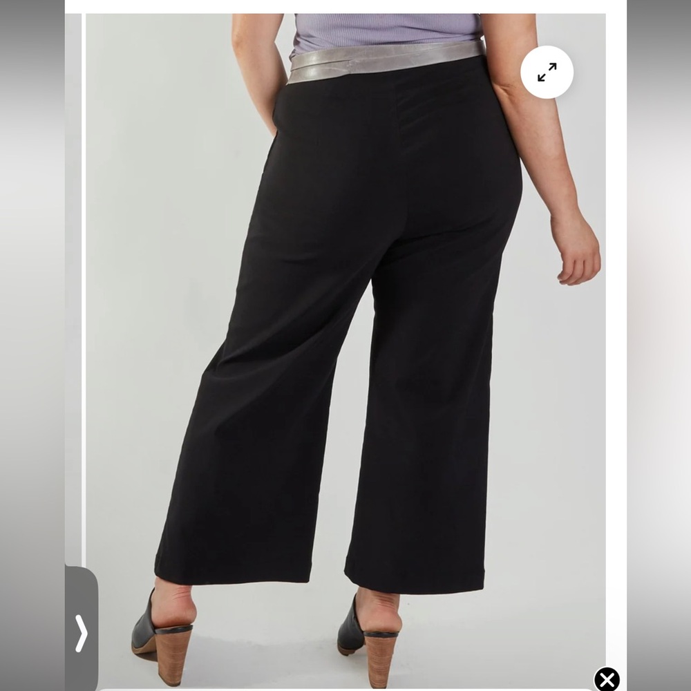 SHOP MEG Wide Leg Crop Pants - BLACK - XL - Picture 10 of 10